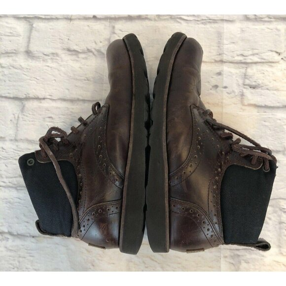 UGG SULLIVAN STOUT Brown Shearling Lined Leather Lace Up Boots Mens 8 (w1c) - Picture 4 of 10